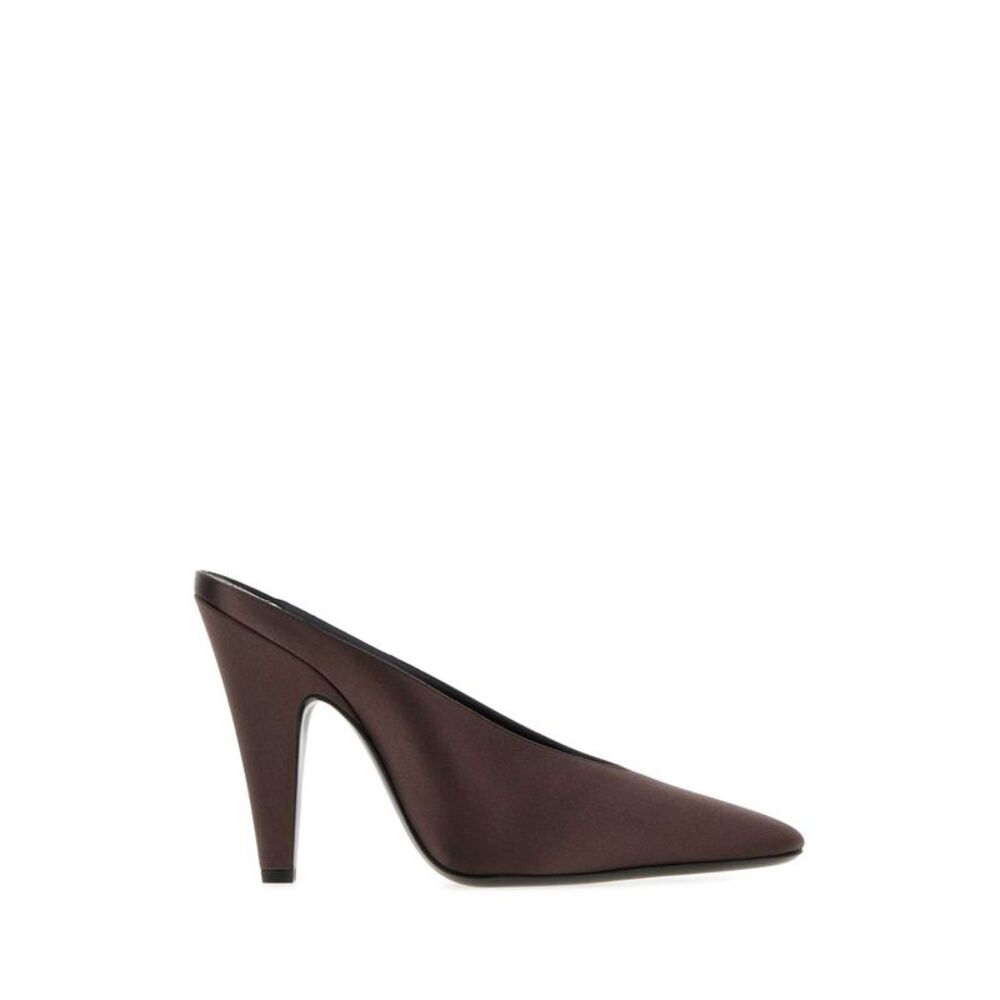 Alaia Women Brown Satin Cone Mules